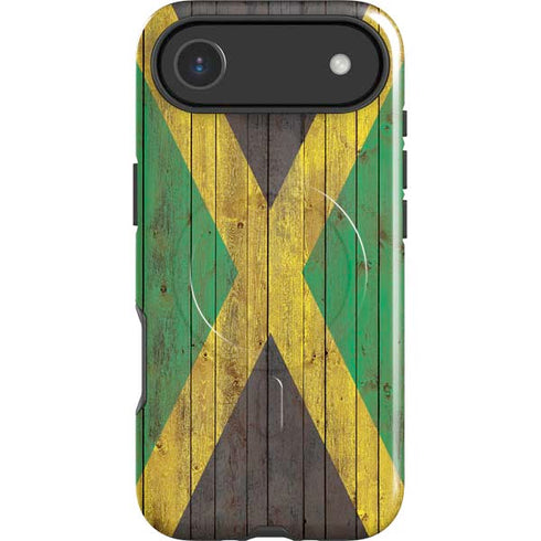 Jamaican Flag Dark Wood iPhone 17 Air Magsafe Impact Case